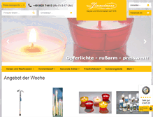 Tablet Screenshot of kerzen-zimmermann.de
